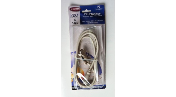Belkin PC Monitor 6' Extension Cable Pro Series • VGA/SVGA • NEW Retail Package