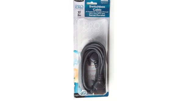 Belkin Switchbox Cable 10' Pro Series • DB25M-DB25M • 25 conductor Straight Thru • NEW Retail Package