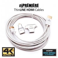Ultra-Thin HDMI to HDMI Cable 16ft Hyper Slim HDMI 2.0 Cable, White • NEW