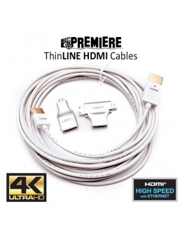 Ultra-Thin HDMI to HDMI Cable 16ft Hyper Slim HDMI 2.0 Cable, White • NEW